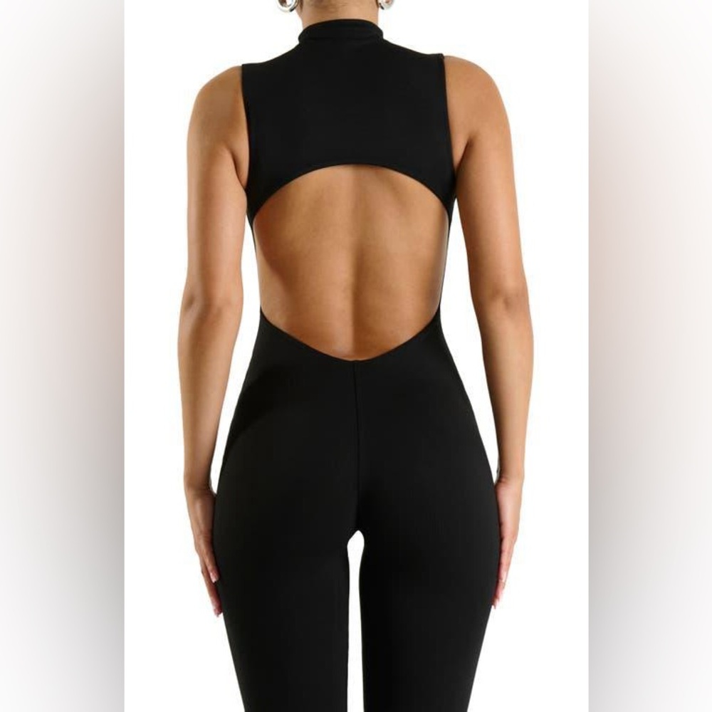 NAKED WARDROBE Black Cutout Back Jumpsuit